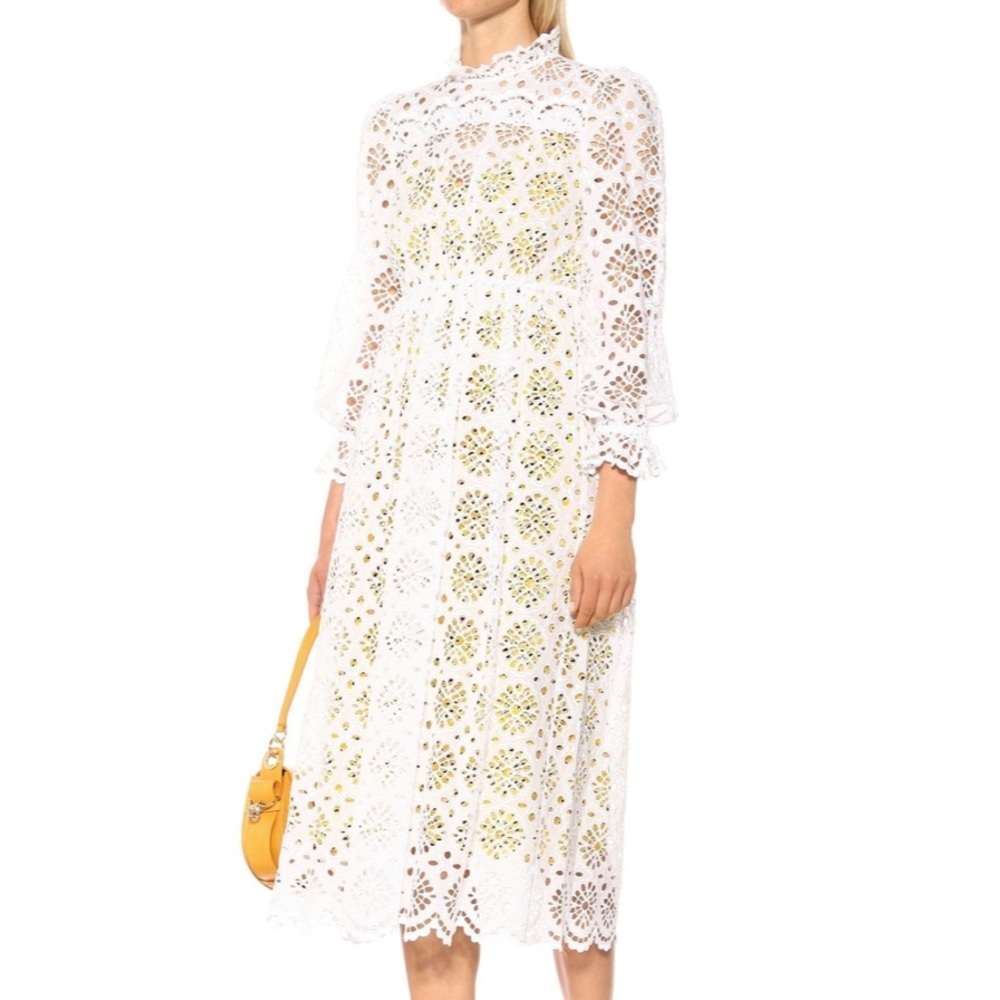 DVF Leandra broderie anglaise cotton maxi dress